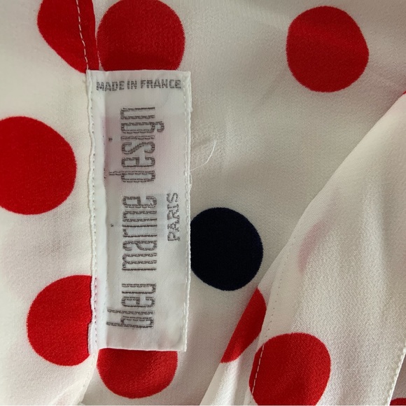 *HOST PICK* 80s INSPIRED DRESS WITH POLKA DOTS / SMALL - MEDIUM / BLEU MARINE - Picture 7 of 9